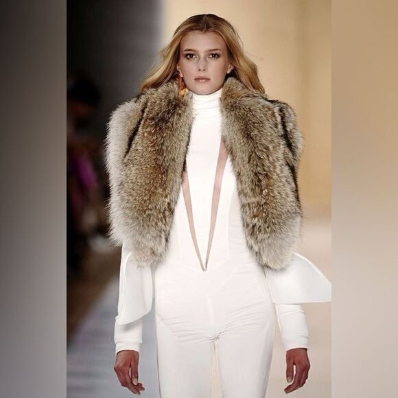 Alex Jones * Gold Cross Fox Fur Vest - Picture 1 of 17